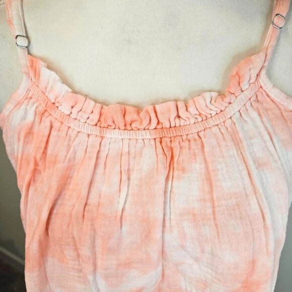 nwot Masgaschoni Pink Tie-Dye Tank Top with Ruffle Hem - Picture 3 of 5